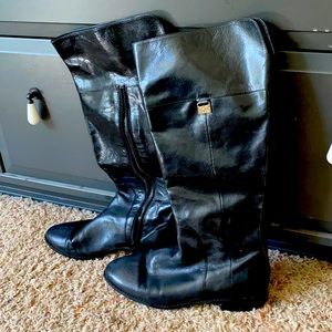 Cole Haan Black leather riding boots